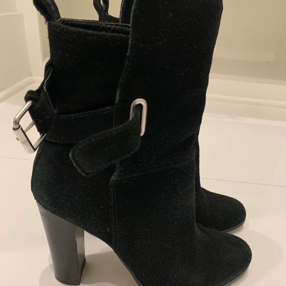 Black suede bootie